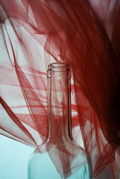 still-life with bottles and tulle