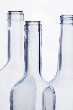 Bottles on the white background