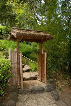 A traditional Japanese garden in California.