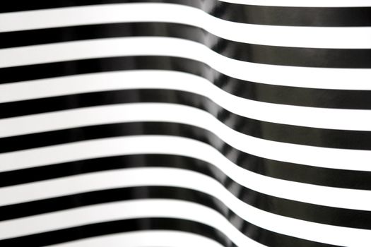 curving black and white stripes