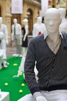 Men`s mannequin inside a clothing store