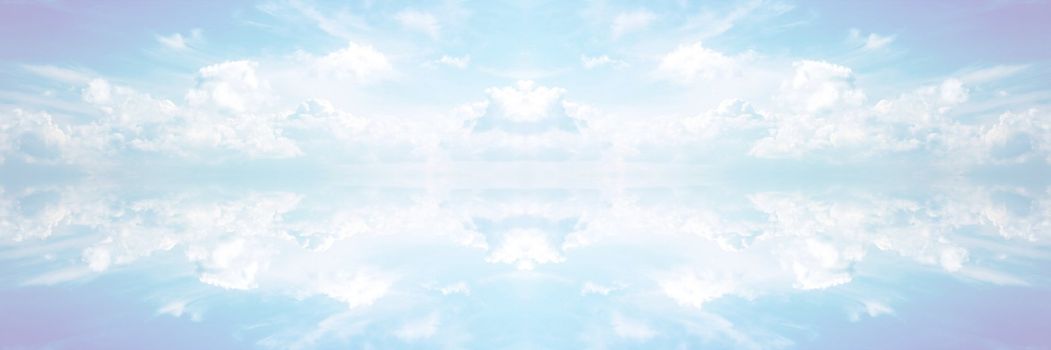Beautiful banner/ header of blue sky and clouds in high key.