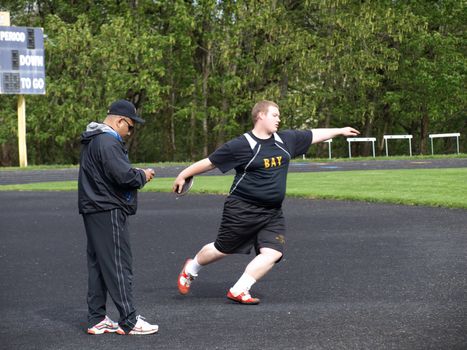 Local Track and Field Event between rivals Columbia River High School and visiting team Hudson’s Bay High School in Vancouver, Washington on 5/5/09.