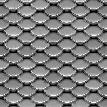 A texture that looks like shiny, silver armor or even the scales on a fish or reptile.  This image tiles seamlessly as a pattern.