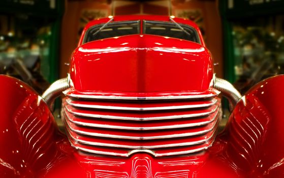 vintage red muscle car abstract