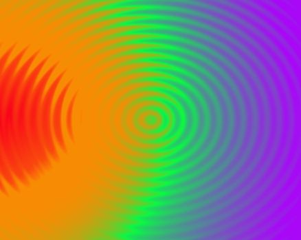 rainbow colored background, off center
