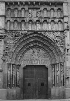 Portal of the famous church of St.Maria la Real, Sanguesa, Navarra, Spain
