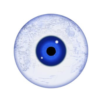 the blue globe with the blue eye