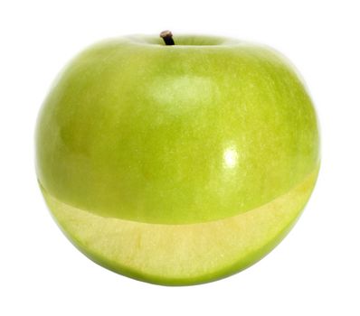 smiling apple fruit isolated on white