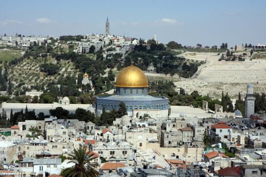 Olive mountain - the old city of Jerusalem