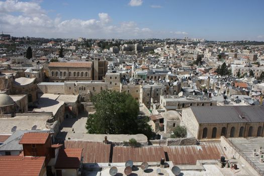 View from the old city to Jerusalem