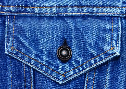 Denim pocket with button
