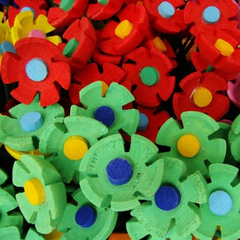 wooden flowers