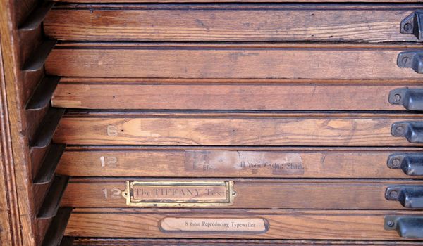 antique type cases with signs of wear and age