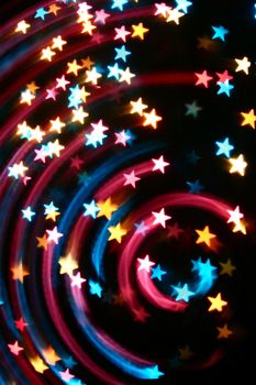 abstract disco  colored stars motion background