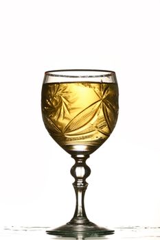 wine glass in dark place