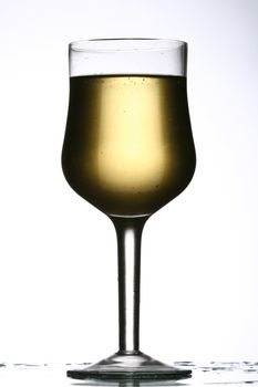 wine glass in dark place