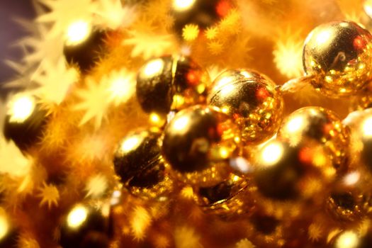 golden stars holiday background close up