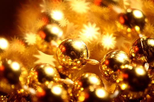 golden stars holiday background close up