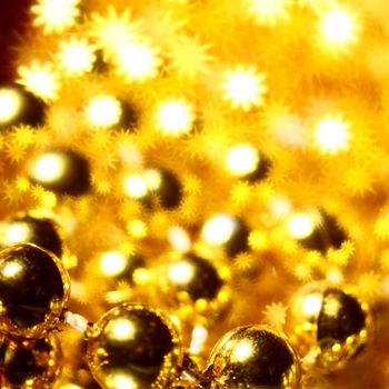 golden stars holiday background close up