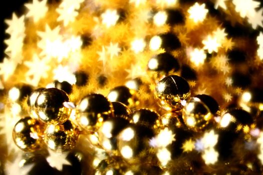 golden stars holiday background close up