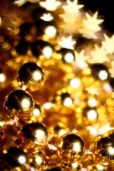 golden stars holiday background close up