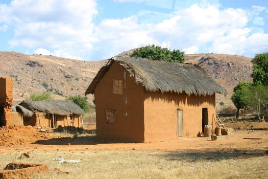 A typical small village in Madagascar in the area of Andringitha mountains