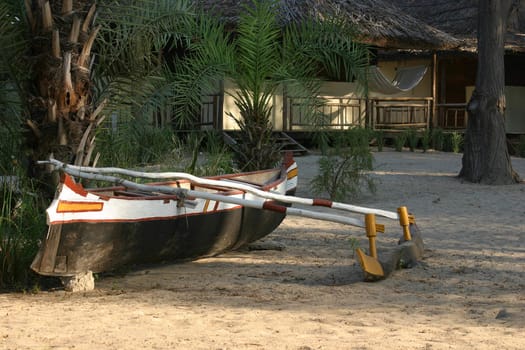 Boat on the beach in Ifaty, Madagascar