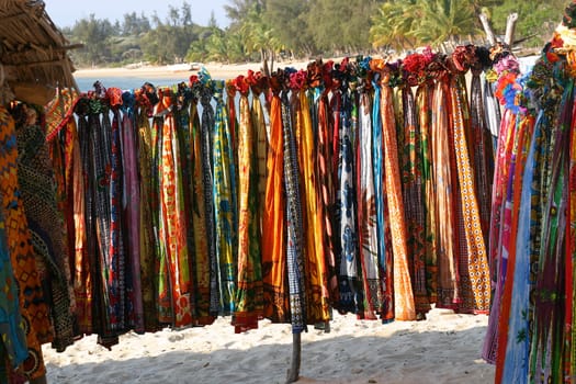 Beach wear for sale at a beach in Ifaty, Madagascar