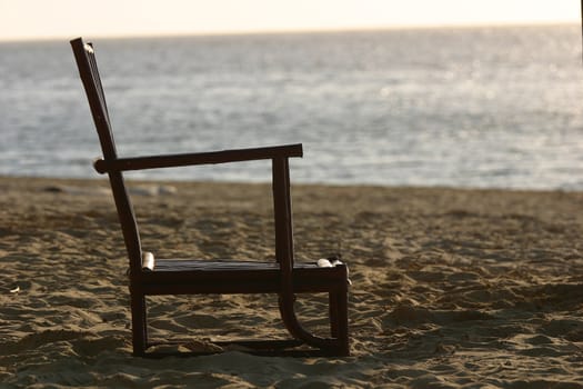 Beach chair in the sand