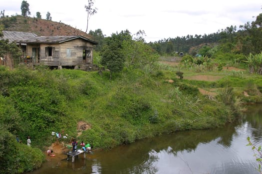 One of the houses in a small village in madagascar