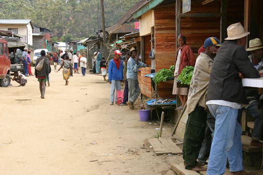 Small village market in Madagascar