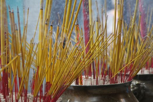 Burning incense at a temple in Chinatown, Saigon