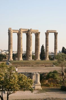 temple of olympic zeus pilars landmarks of athens greece vertical shut