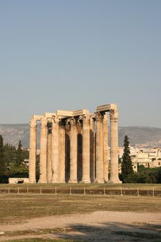temple of olympic zeus pilars landmarks of athens greece vertical shut