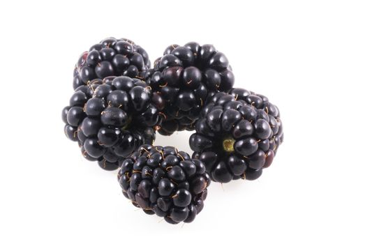 Blackberries isolated on a white background.