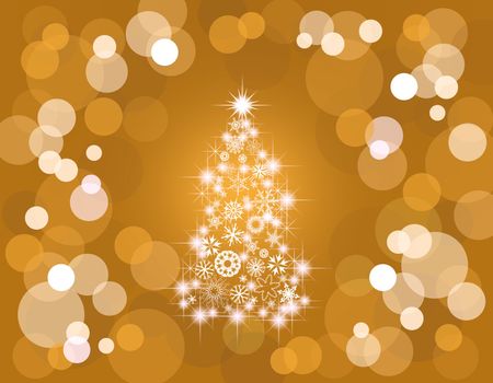 Holiday light background tree gold