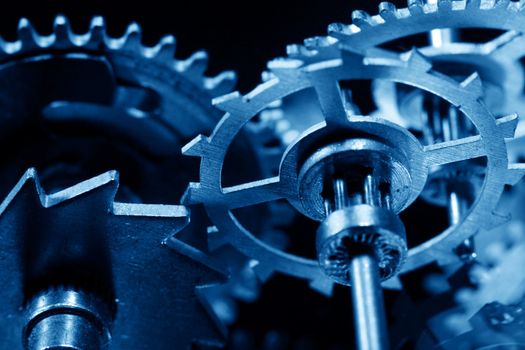 macro mechanical gear background close up