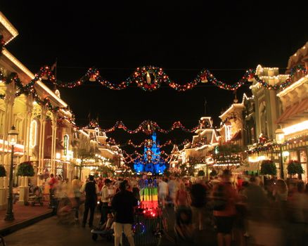 Christmas Lights at Disney's Magic Kingdom.