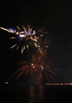 hairy and colorful fireworks by the bay
