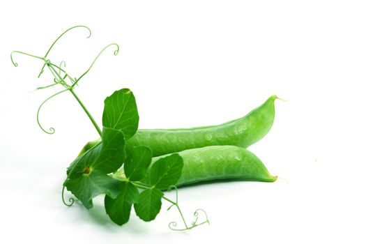 peas isolated on white background macro close up