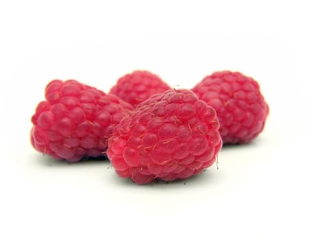 pile of raspberry isolated on a white background