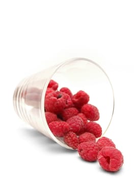 pile of raspberry isolated on a white background