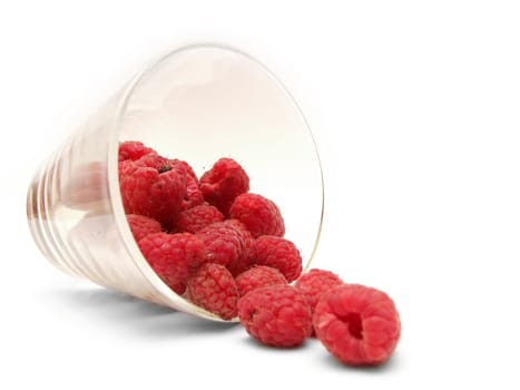 pile of raspberry isolated on a white background