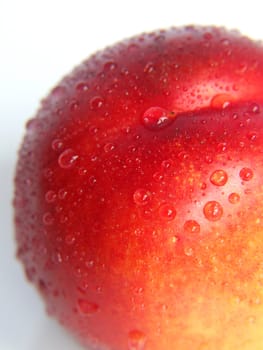 fresh nectarine on white background