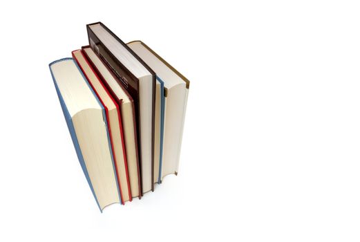 many books on the white background