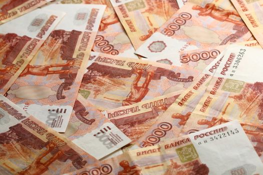 5000 rubles macro background