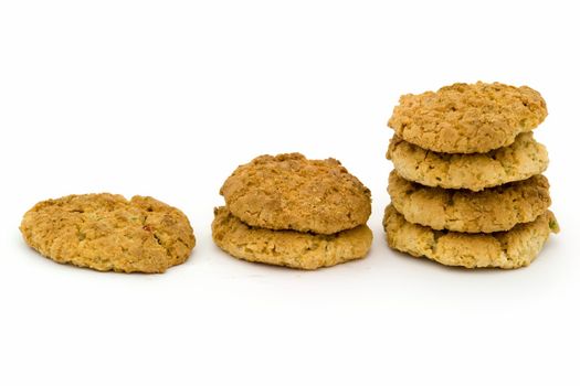 parkin. oatmeal cookies on a white background