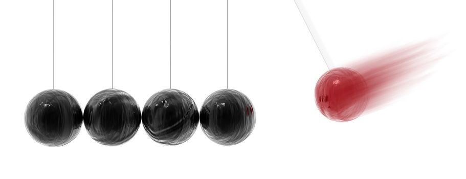 Newton's Cradle - Balancing balls - Rendering 3D