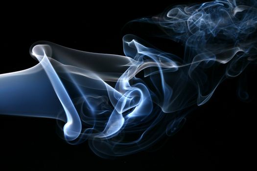 blue smoke abstract background close up